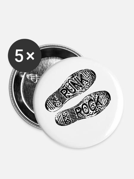 Punk rocker punk rock punk rock rock music hard rock - Buttons large 2.2''/56 mm (5-pack) - white