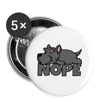 Nope Scottish Terrier Hund - Buttons groß 56 mm (5er Pack) - Weiß - Vorne