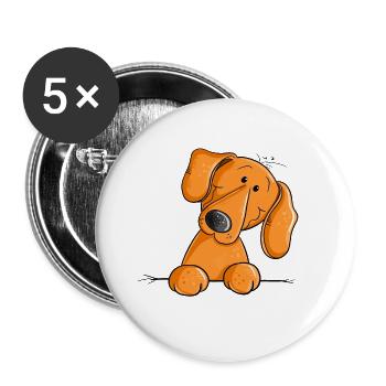 Funny Dachshund I Dachshund I Teckel I Dog - Buttons large 2.2''/56 mm (5-pack) - white - Front