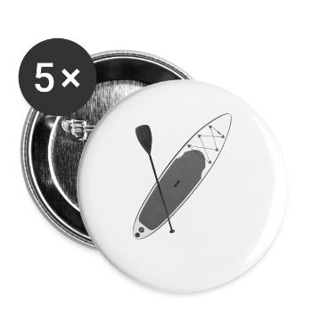 Stand up Paddling | SUP | Paddleboarding - Buttons groß 56 mm (5er Pack) - Weiß - Vorne