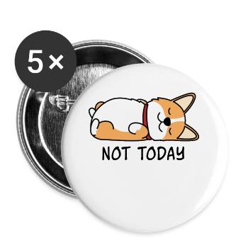 Sleeping lazy dog - Buttons large 2.2''/56 mm (5-pack) - white - Front