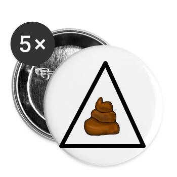Warning shit, attention shit - Buttons large 2.2''/56 mm (5-pack) - white - Front