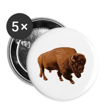 bison - Lot de 5 grands badges (56 mm) - blanc - Devant