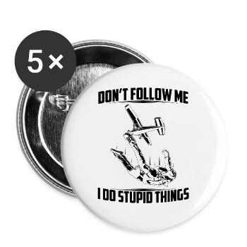 Skydiving | Skydiver Skydive Parachute Gifts - Buttons large 2.2''/56 mm (5-pack) - white - Front