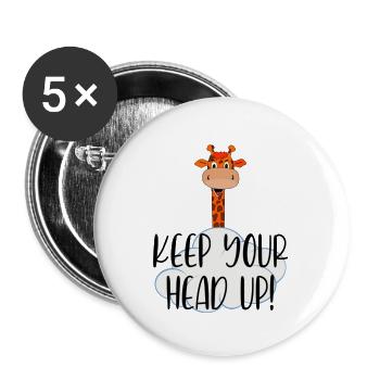 Keep your head up! - Buttons large 2.2''/56 mm (5-pack) - white - Front