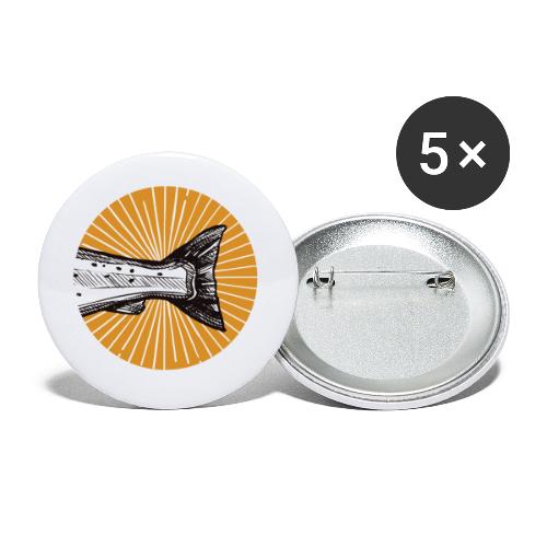 Forellenflosse - Buttons groß 56 mm (5er Pack)