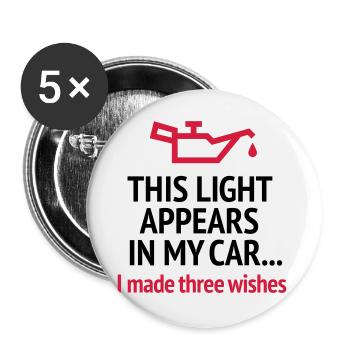 Drôle blague blonde permis de conduire voiture conduite huile - Lot de 5 grands badges (56 mm) - blanc - Devant