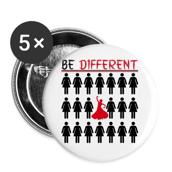 Be Different Flamenco - Black - Buttons large 2.2''/56 mm (5-pack) - white - Front