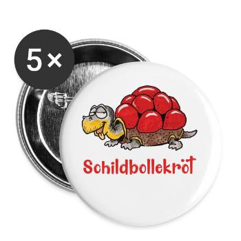 Schwarzwald Schildkröte "Schildbollekröt" Hilde - Buttons groß 56 mm (5er Pack) - Weiß - Vorne