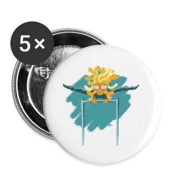 Gymnastics Girl Bars - Buttons groß 56 mm (5er Pack) - Weiß - Vorne