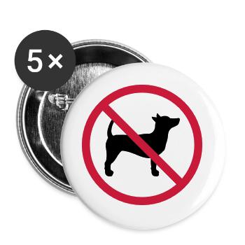 No dog prohibited sign outline shadow clipart - Buttons large 2.2''/56 mm (5-pack) - white - Front