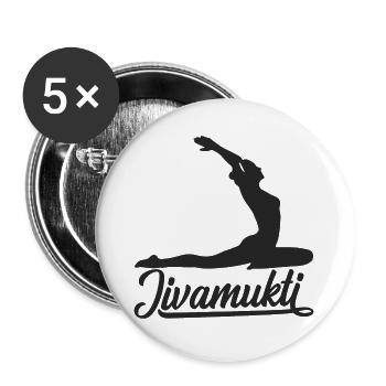 Jivamukti - Yoga - Lot de 5 grands badges (56 mm) - blanc - Devant