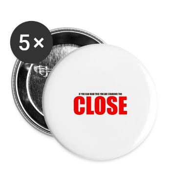 funny face mask funny mouth masks - Buttons large 2.2''/56 mm (5-pack) - white - Front