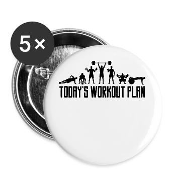 Haltérophilie séance d'entraînement haltérophilie tonification séance d'entraînement - Lot de 5 grands badges (56 mm) - blanc - Devant