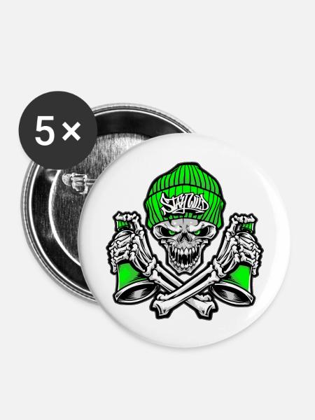 Stay Wild - Buttons groß 56 mm (5er Pack) - Weiß