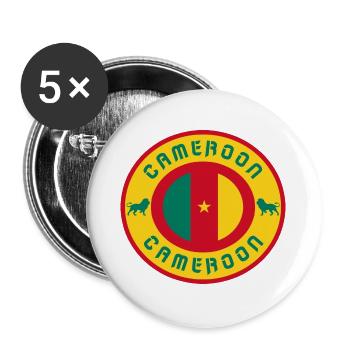 Cercle vintage / idée cadeau Cameroun - Lot de 5 grands badges (56 mm) - blanc - Devant