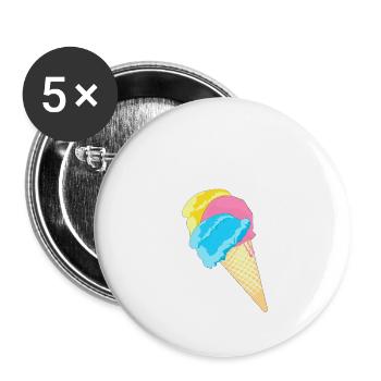 Ice cream cone ice cream cone soft ice cream waffle blasting - Buttons large 2.2''/56 mm (5-pack) - white - Front