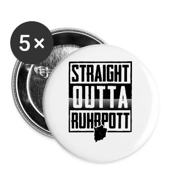 Ruhrpott | NRW Nordrhein Westfalen Pott Geschenke - Buttons groß 56 mm (5er Pack) - Weiß - Vorne