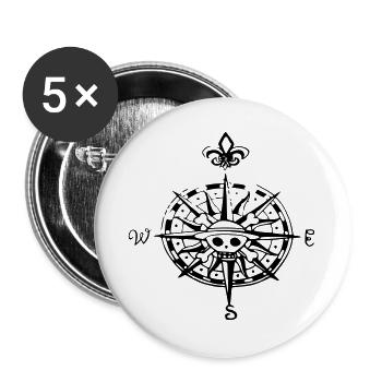 op compas Kompass - Buttons groß 56 mm (5er Pack) - Weiß - Vorne