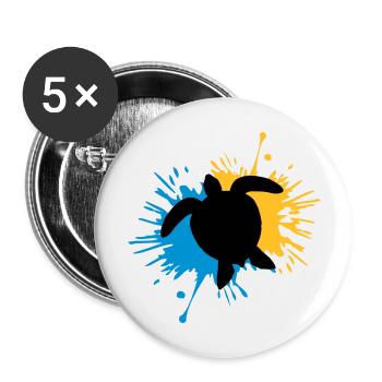 Blob of drops of turtle - Buttons large 2.2''/56 mm (5-pack) - white - Front