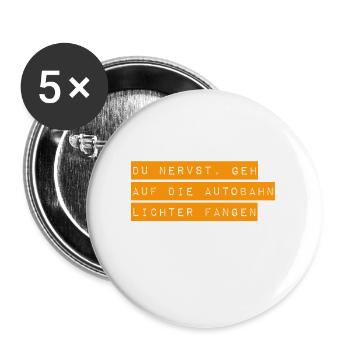 geh Lichter fangen - Buttons groß 56 mm (5er Pack) - Weiß - Vorne