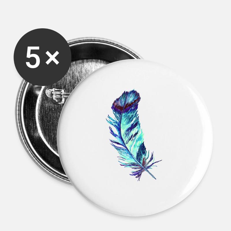 feathers - Buttons large 2.2''/56 mm (5-pack) - white