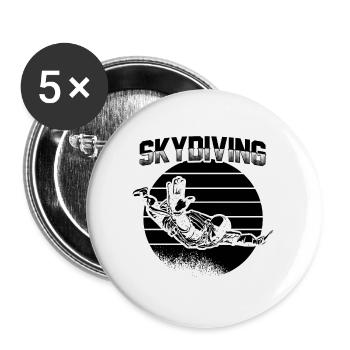 Skydive | Indoor Skydiving Skydiver Sport Geschenk - Buttons groß 56 mm (5er Pack) - Weiß - Vorne