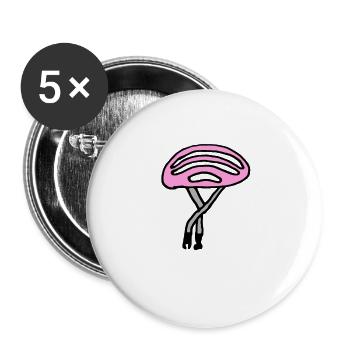 Fahrradhelm pink - Buttons groß 56 mm (5er Pack) - Weiß - Vorne