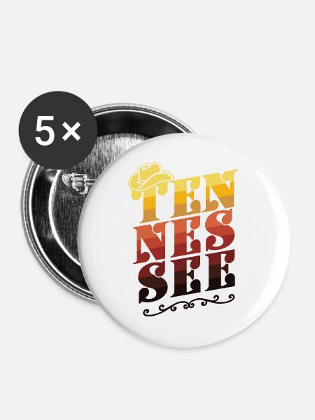 Tennessee Dirt - Buttons groß 56 mm (5er Pack) - Weiß