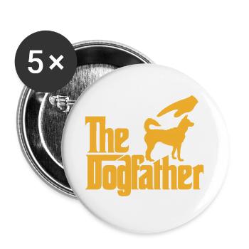 Dogfather - Buttons groß 56 mm (5er Pack) - Weiß - Vorne