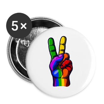 Gay lesbian human rights equality - Buttons large 2.2''/56 mm (5-pack) - white - Front