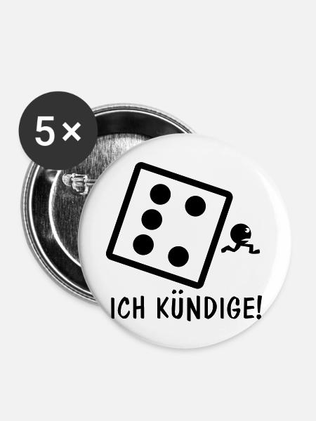 ich kündige - Buttons groß 56 mm (5er Pack) - Weiß