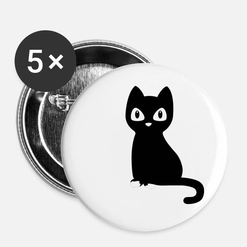 Katze mit farbigen Pfoten - Buttons large 2.2''/56 mm (5-pack) - white