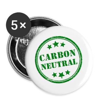CO2-Neutrale Briefmarke - Buttons groß 56 mm (5er Pack) - Weiß - Vorne