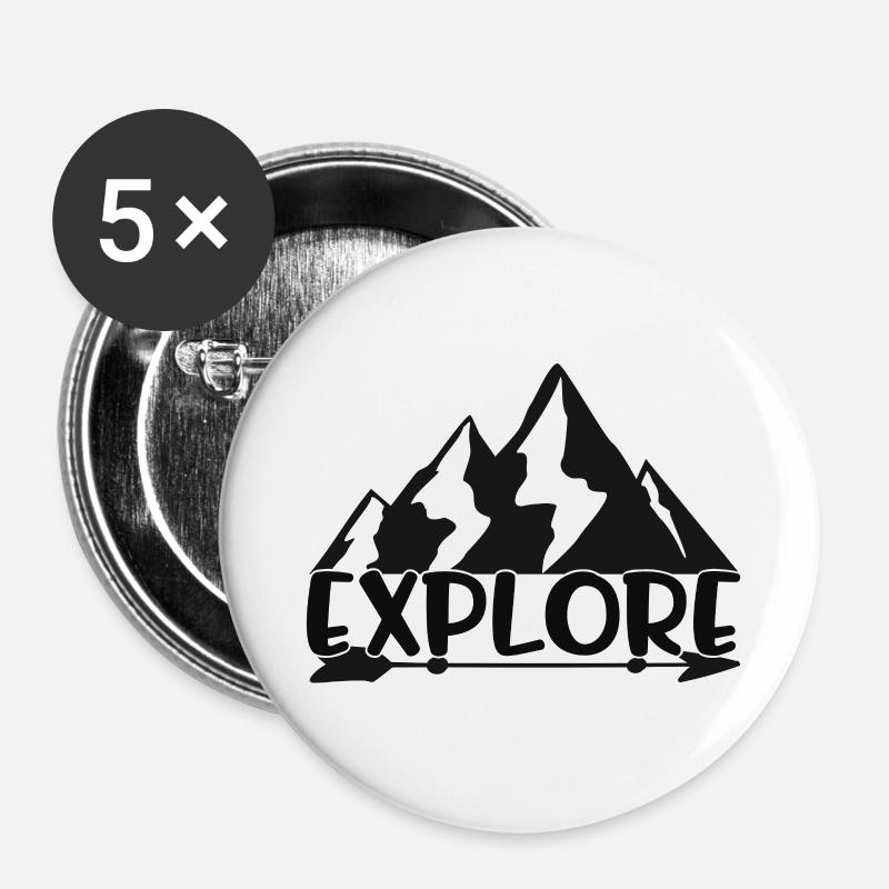 Explore - Buttons large 2.2''/56 mm (5-pack) - white