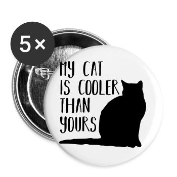 My cat - Buttons groß 56 mm (5er Pack) - Weiß - Vorne