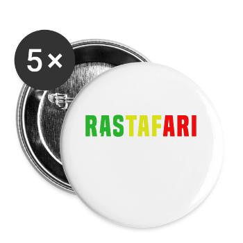Rastafarian forever - Buttons large 2.2''/56 mm (5-pack) - white - Front