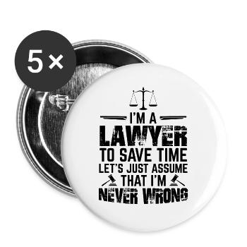 Lawyers | Lawyer law lawyers studying gifts - Buttons large 2.2''/56 mm (5-pack) - white - Front