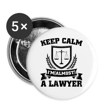 Profession d'avocat | Avocats Juristes Jura BGB Cadeaux - Lot de 5 grands badges (56 mm) - blanc - Devant