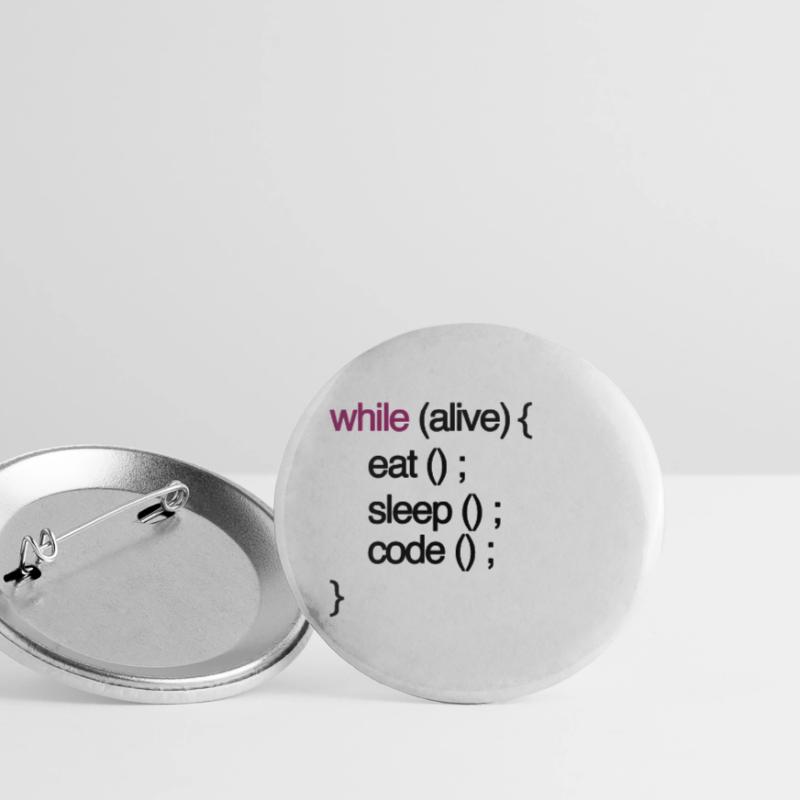 tandis que le code vivant Programmation de programmation informaticien Lot de 5 grands badges (56 mm)