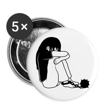 Caught kidnapping girls - Buttons large 2.2''/56 mm (5-pack) - white - Front