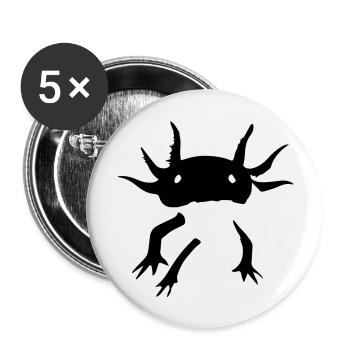 Axolotl - Lot de 5 grands badges (56 mm) - blanc - Devant