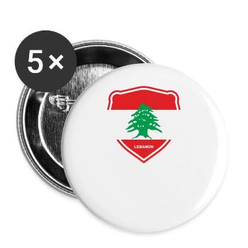 Lebanon Beirut Lebanese Lebanese Lebanese LBN - Buttons large 2.2''/56 mm (5-pack) - white - Front