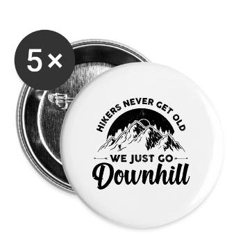 Wander sayings | Hiking hiker mountains gifts - Buttons large 2.2''/56 mm (5-pack) - white - Front