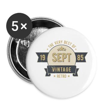 September 1985 birthday VERY BEST OF VINTAGE 35 - Buttons large 2.2''/56 mm (5-pack) - white - Front