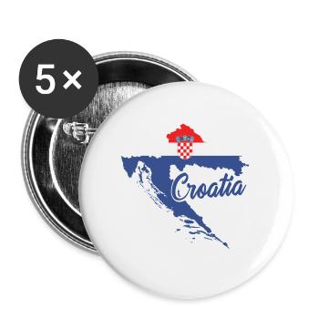 Croatia | Balkan Croatian Croatian flag gift - Buttons large 2.2''/56 mm (5-pack) - white - Front