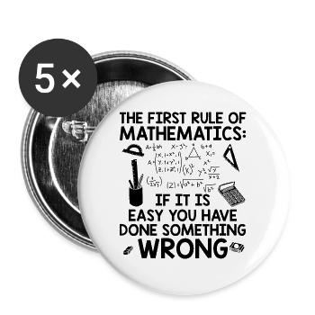 Mathematiker Studium | Mathe Mathematik Geschenke - Buttons groß 56 mm (5er Pack) - Weiß - Vorne