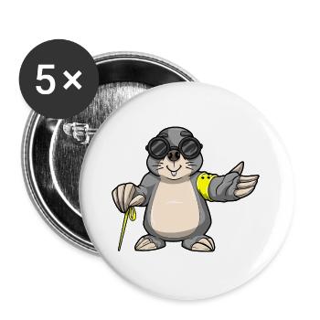 Mole Cane - Buttons large 2.2''/56 mm (5-pack) - white - Front
