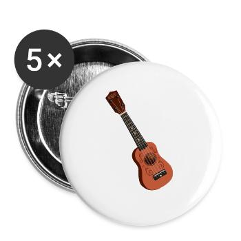 Ukulele Guitar - Buttons large 2.2''/56 mm (5-pack) - white - Front