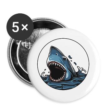 Shark - Buttons large 2.2''/56 mm (5-pack) - white - Front